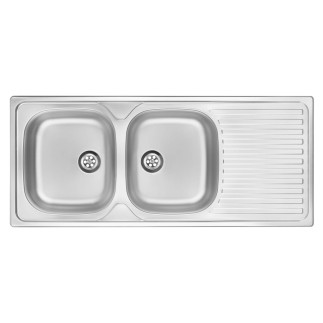 Deante Techno zlewozmywak stalowy 2-komorowy 116,x50x13 dekor