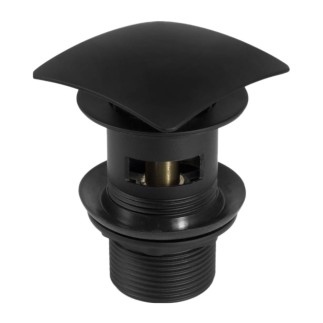 Deante korek click-clack mosiężny kwadratowy z przelewem czarny