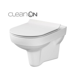 Cersanit City miska WC wisząca Clean On w zestawie z deską wolnoopadającą slim
