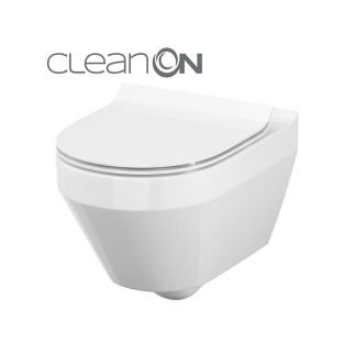 Cersanit Virgo miska WC wisząca Clean On w zestawie z deską wolnoopadającą