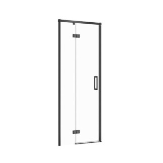 Cersanit Larga drzwi kabiny prysznicowej lewe szkło transparentne profil czarny 80 x 195 cm