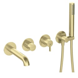 Deante Silia bateria wannowa 4-otworowa podtynkowa złoto szczotkowane