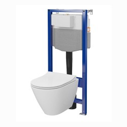 Cersanic City zestaw podtynkowy Aqua 50 + miska zawieszana + deska wolnoopadająca.