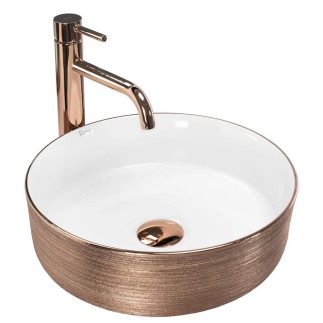 Rea Sami umywalka nablatowa brush rose gold/whit