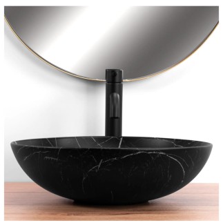 Rea Fibo umywalka nablatowa okrągła czarna matowa