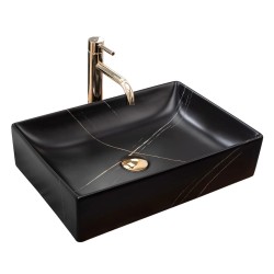 REA  Inga Black Marble matt umywalka nablatowa