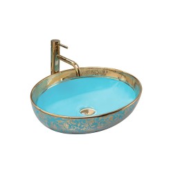 Rea Margot umywalka nablatowa blue/gold