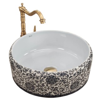 Rea Florisa umywalka nablatowa wzorzysta okragła