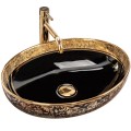 Rea Margot umywalka nablatowa black/gold 52x40