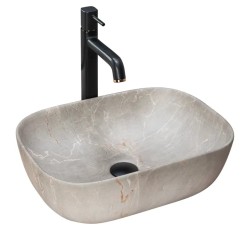 Rea Livia umywalka nablatowa beige mat 46,5x33,5x13,5cm