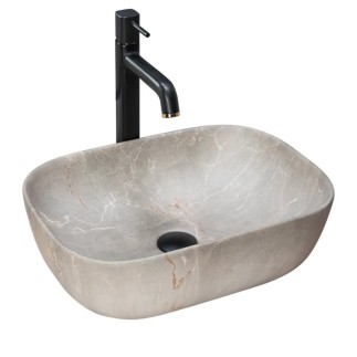 Rea Livia umywalka nablatowa beige mat 46,5x33,5x13,5cm