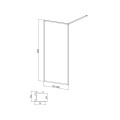 Cersanit Larga kabina prysznicowa wall-in szkło transparentne profil chrom 100 x 200 cm.