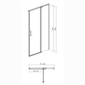 Cersanit Moduo drzwi kabiny prysznicowej 80 x 195 cm prawe - rysunek techniczny.