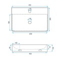 Rea Naomi umywalka nablatowa 45,5x28,5