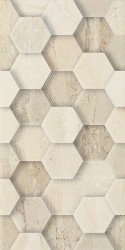 Paradyż Sunlight stone beige dekor geometryk płytka ścienna 30x60.