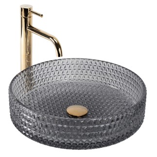 Rea Cristal umywalka nablatowa grey 40x40