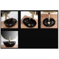 Rea Sofia Mini Black Marble Shiny umywalka nablatowa 34x27cm czarna - szczegół
