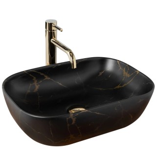 Rea Belinda umywalka nablatowa black marble mat 46,5x33,5