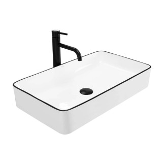 Rea Denis black edge umywalka nablatowa 61,5x35cm