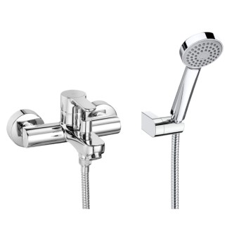 Roca L-20 bateria ścienna wannowa z zestawen natryskowym chrom