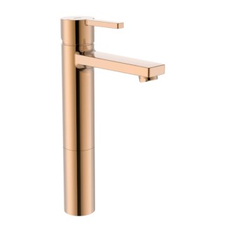 Roca Naia bateria stojąca umywalkowa wysoka bez korka rose gold