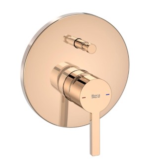 Roca Naia bateria podtynkowa wannowo - natryskowa z przełącznikiem rose gold