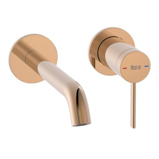 Roca Ona bateria umywalkowa podtynkowa dwuotworowa rose gold