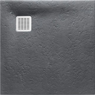 Roca Terran brodzik kompozytowy stonex 900x900x28  szary łupek