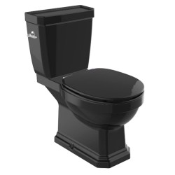 Roca Carmen miska wc rimless do kompaktu o/ podwójny czarny połysk
