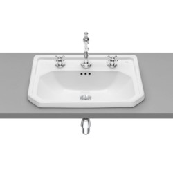Roca Carmen umywalka blatowa 600x450mm 3-otwory biała