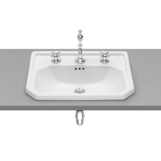 Roca Carmen umywalka blatowa 600x450mm 3-otwory biała