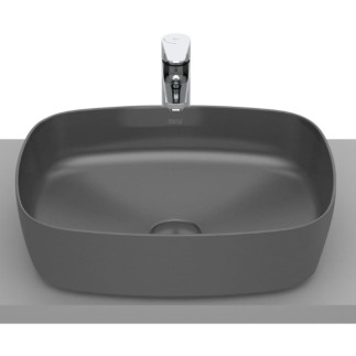 Roca Inspira soft cienkościenna umywalka nablatowa 500x370x140 mm onyks