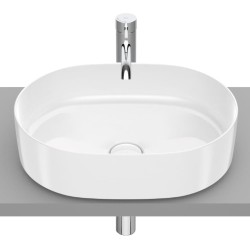 Roca Inspira round umywalka nablatowa cienkościenna 500 x 370 x 140 mm supraglaze biała