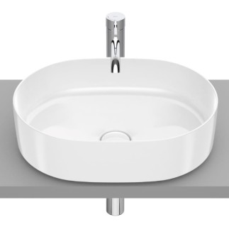 Roca Inspira round umywalka nablatowa cienkościenna 500 x 370 x 140 mm supraglaze biała