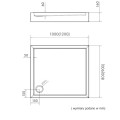 Schedline Favory Plus brodzik prostokątny 90x120cm-rysunek tech