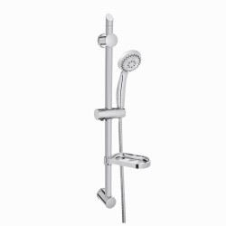 Invena Esla zestaw natryskowy z drążkiem i słuchawką 5 funkcyjną chrom.
