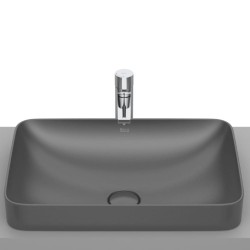 Roca Inspira square umywalka blatowa cienkościenna 550 x 370 x 75 mm onyks