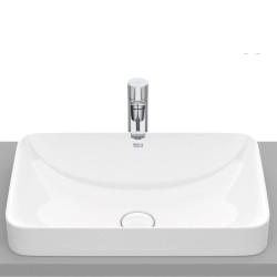 Roca Inspira square umywalka blatowa 550 x 370 x 75 mm supraglaze biała