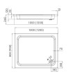 Schedpol Grawello brodzik prostokątny 90x120cm - rysunek tech