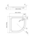 Schedpol Grando Plus brodzik półokrągły 80x80cm - rys tech