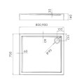 Schedpol Competia brodzik prostokątny 70x80cm - rysunek tech