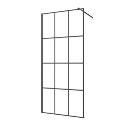 Invena Walk in kabina geometr. profil czarny 120x200cm