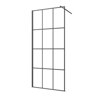 Invena Walk in kabina geometr. profil czarny 120x200cm