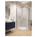 Sanplast Fris-M kabina narożna kwadratowa chrom + brodzik 80x80cm