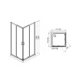 Sanplast Fris kabina narożna kwadratowa chrom + brodzik 80x80cm