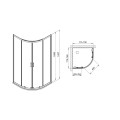 Sanplast KP4//Fris kabina narożna półokrągła chrom + brodzik 80cm