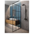 Invena Walk in kabina geometr. profil czarny 120x200cm