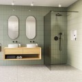 Invena kabina Walk-in II 800X2000 mm profil czarny szkło grafit