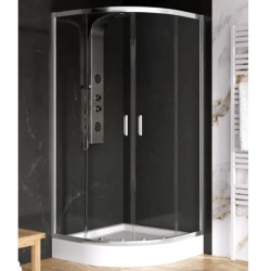 New Trendy Suwia kabina półokrągła R-55 900x900x1850 mm chrom
