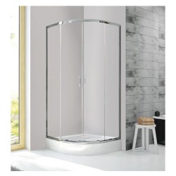 Sanplast KP4//Fris kabina narożna półokrągła chrom + brodzik 90x90cm